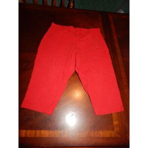 Basic Editions Red Capris - Elastic Waist Crop Pants